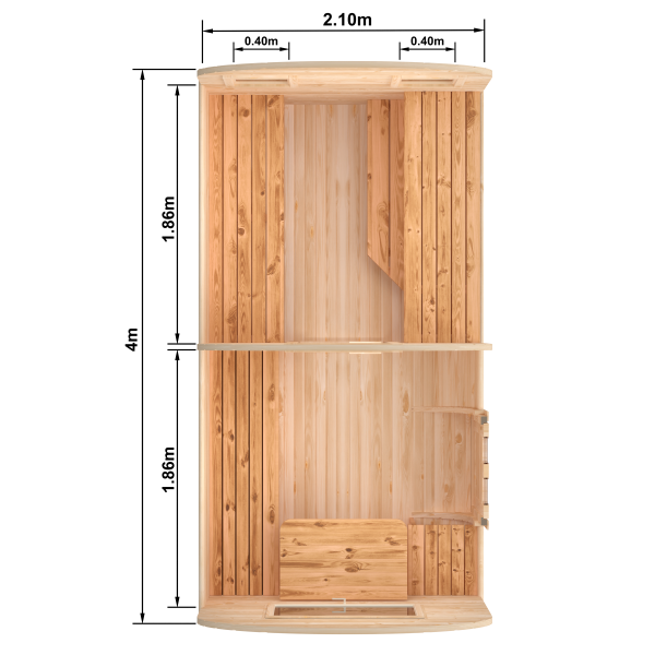 Fasssauna / Gartensauna / Banja / Quadro 4,0 m mit Vorraum